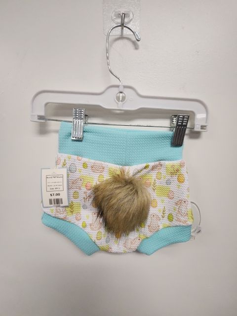 White/Blue Bunny L & M Grace Bunny Tail Shorts, 6M G