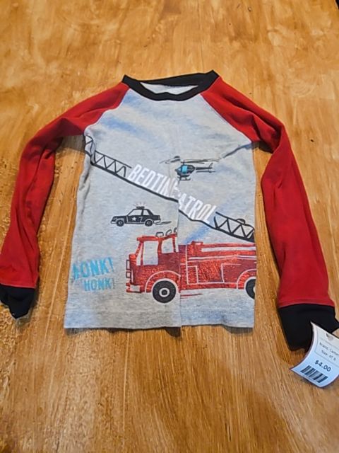 Red/Navy Firetruck Carters Pjs, 4T B