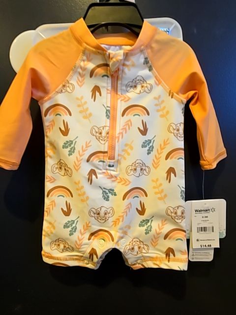 Orange/white Disney Baby Lion king 1 piece swim, NB B