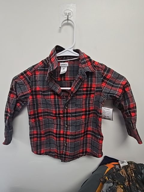 Red/Grey Carters Flannel, 3T B