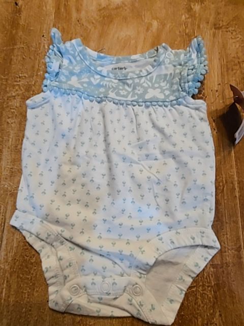 Blue/White Carters Onesie, 3M G