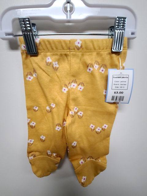 yellow Gerber Footed pants, NB G