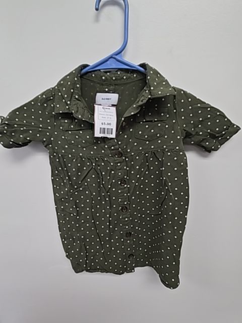 Green/White Polka Dot Old Navy Dress, 2T G