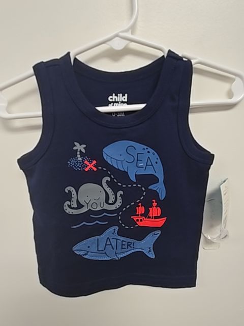 Navy Sea You Later Carters Tank Top, NB B
