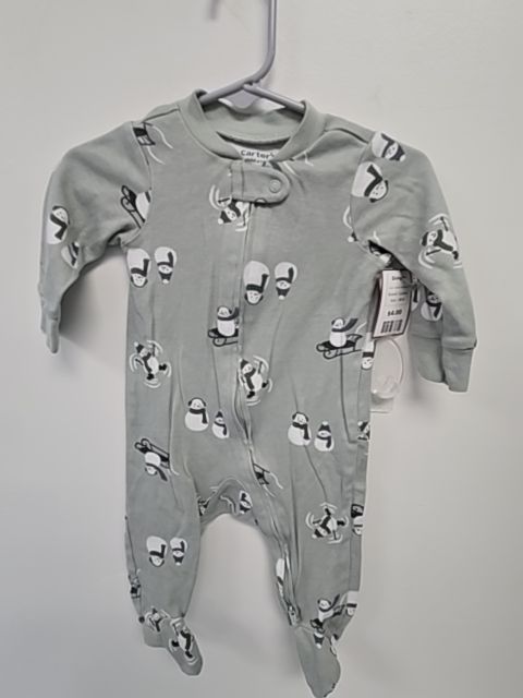 Green Snowman Carters Sleeper, 3M B