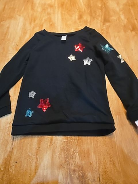 Black/Colorful Sequin Star Carters Longsleeve Shirt, 8 G