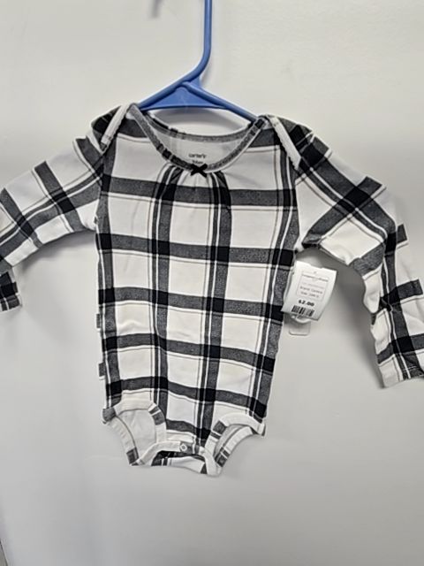Grey/White Plaid Carters Longsleeve Onesie, 24M G