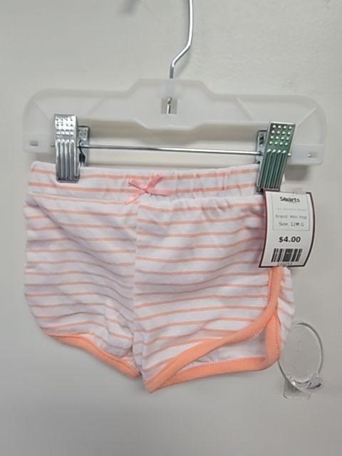 Pink/White Striped Mini Hop Shorts, 12M G