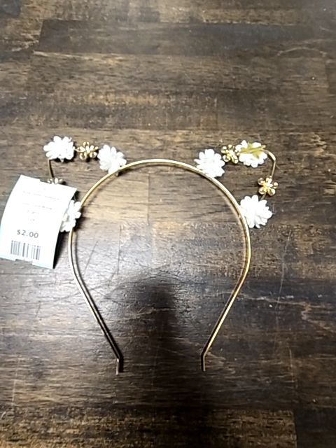 Gold/White  Kitty Flower Headband