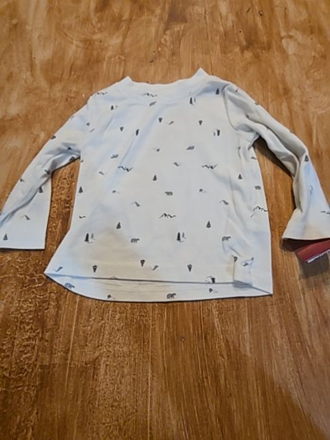 White/Blue Mountain/Tree Carters Longsleeve Shirt, 12M B