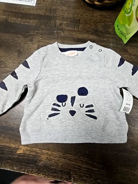 Grey/Navy Tiger Cat & Jack Longsleeve Shirt, 3M B