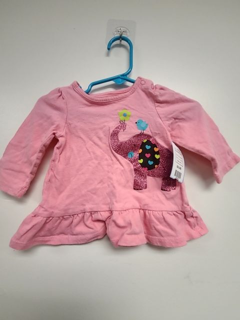Pink Elephant Jumping Bean Longsleeve Shirt, 6M G