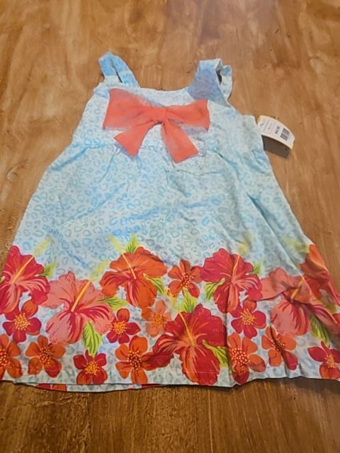 Blue/Pink/White Cheetah Penelope Mack Tank Top, 6 G