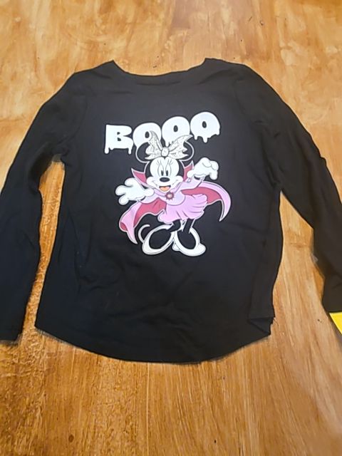 Black Halloween Minnie Jumping Bean Longsleeve Shirt, 6 G