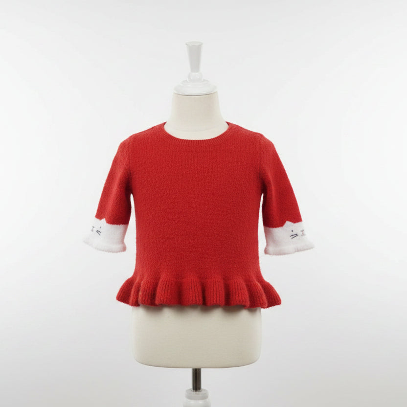 Red/White Carters Longsleeve Shirt, 6M G