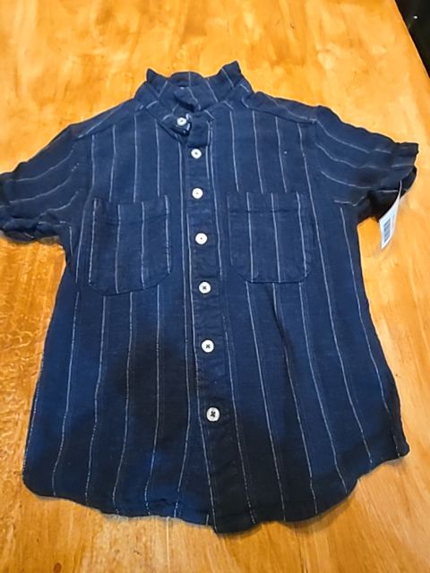 Navy Wonder Nation Button Up, 4T B