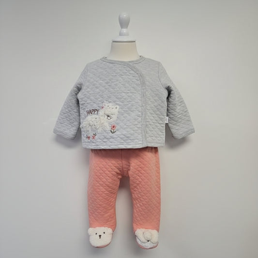 Grey/Pink/White Duck Duck Goose Outfit(3Pc), 6M G