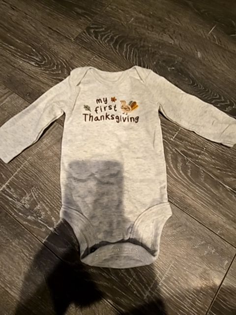 Grey/yellow Carters First thanksgiving outfit, NB B