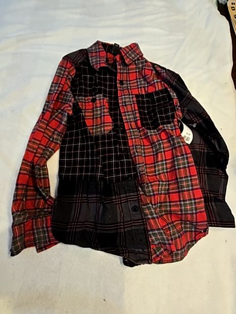 Red/Black Plaid Art Class Flannel Shirt, 6/7 G