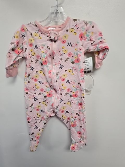 Pink Flower Gerber Sleeper, NB G