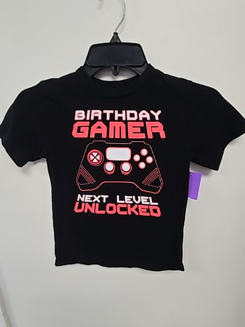 Black/Red Birthday Gamer Childrens Place Shirt, 5 B