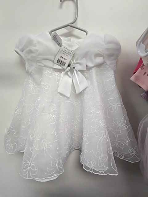White Bonnie Baby Holiday Dress, 6M G
