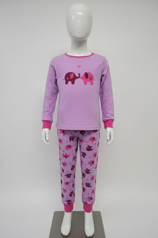 Purple/Pink Elephant Leveret Pjs, 6 G