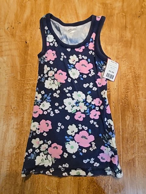Navy/Pink/White Flowers Cherokee Tank Top, 6 G