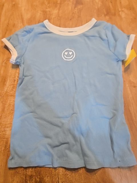 Blue/White Smiley Face Old Navy Shirt, 14 G