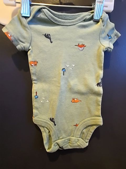 Green Carters Dinosaur onesie, NB B
