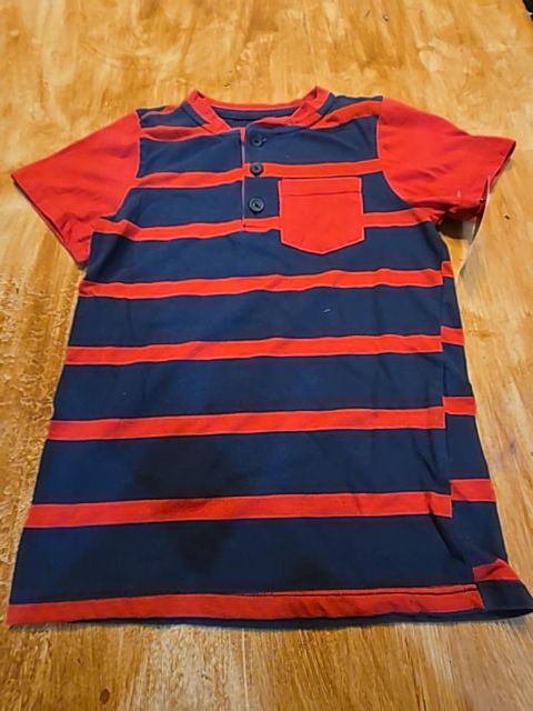 Navy/Red Striped No Boundries Shirt, 6 B
