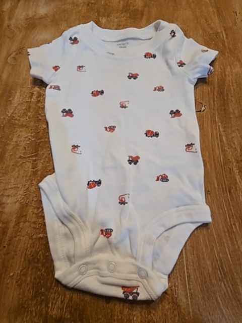 White Carters Construction onesie, 9M B