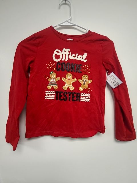 Red Christmas Holiday Time Longsleeve Shirt, 7 G