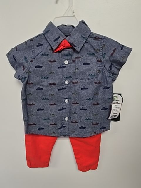 Denim/Red Little Rebels Outfit, 12M B