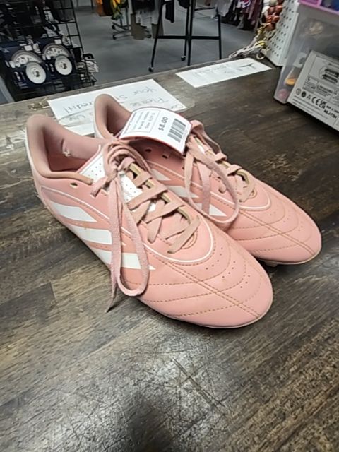 Pink/White Adidas Socer Cleats, 6.5Y G
