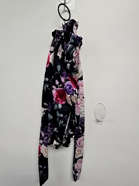 Purple/Black Flowers Boutique Outfit W/Bow, 6M G