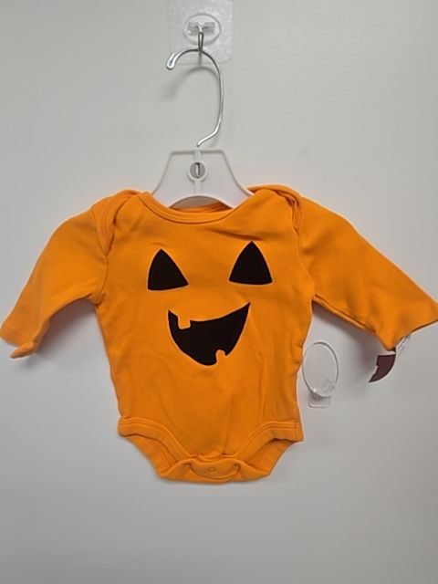 Orange Pumpkin  Longsleeve Onesie, NB B