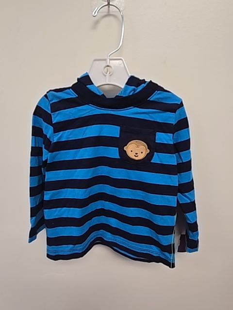 Navy/Blue Monkey Carters Hooded Longsleeve Shirt, 18M B