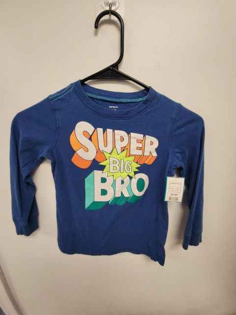Blue Super Big Bro Carters Longsleeve Shirt, 4T B