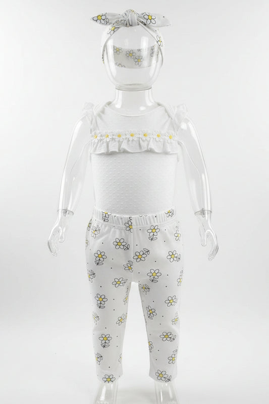 White Flowers Rene Rofe Outfit W/Bow, 3M G