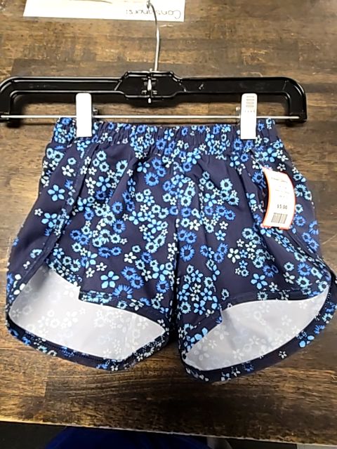 Blue All In Motion Flower Shorts, 4T G
