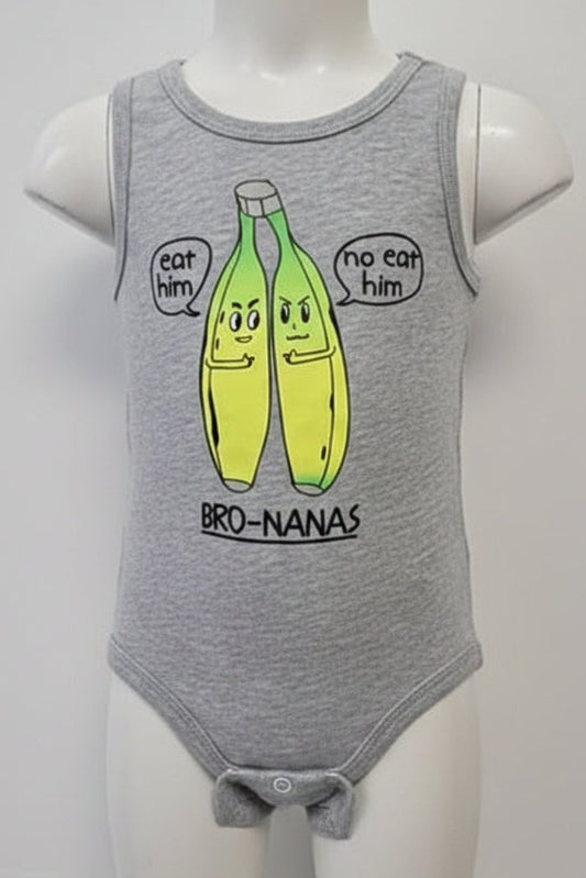 Grey/Yellow Banana Okie Dokie Tank Top Onesie, 9M B