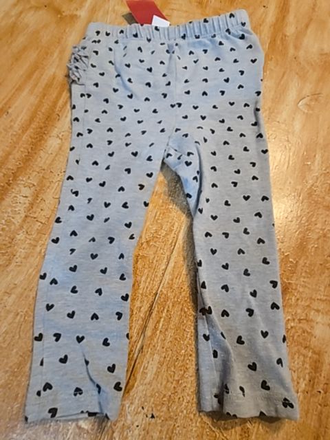 Grey/Black Hearts Old Navy Leggings, 18M G