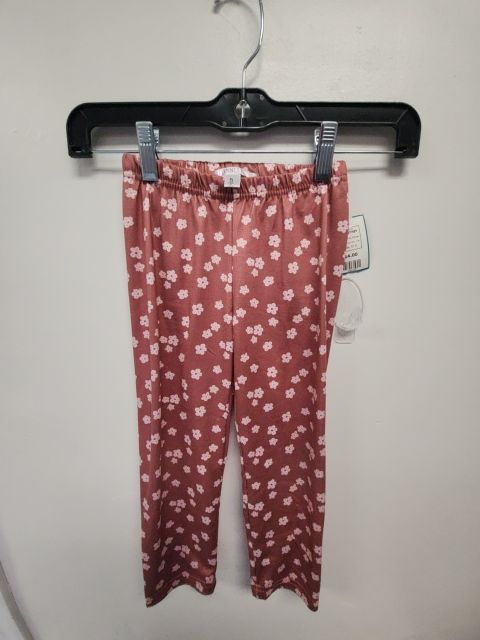Pink Flower Nannette Kids Leggings, 5T G