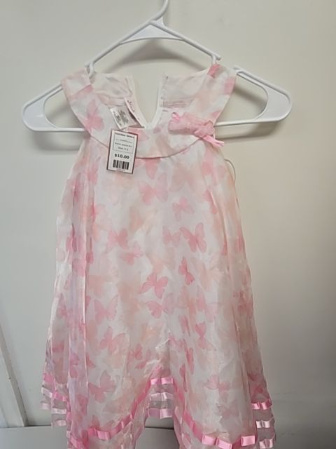 Pink/White Butterfly Jessica Ann Holiday Dress, 6 G