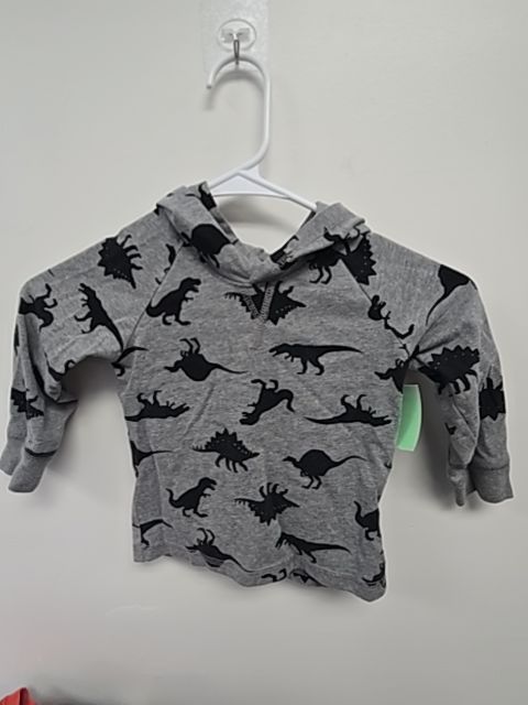 Grey/Black Dino Garanimals Hooded Longsleeve Shirt, 2T B