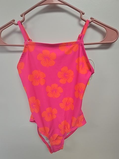 Pink/Orange Flower Old Navy Swim Suit, 6 G