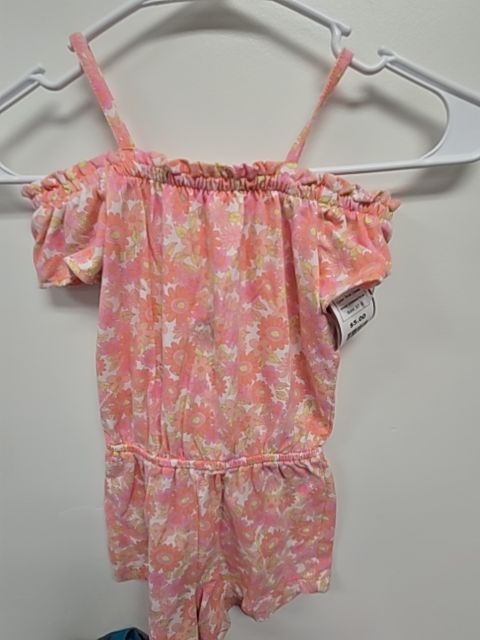 Pink Flower Childrens Place Short Romper, 5T G