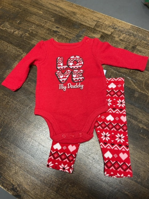 red Garanimals 2 Piece Love my Daddy outfit, NB G