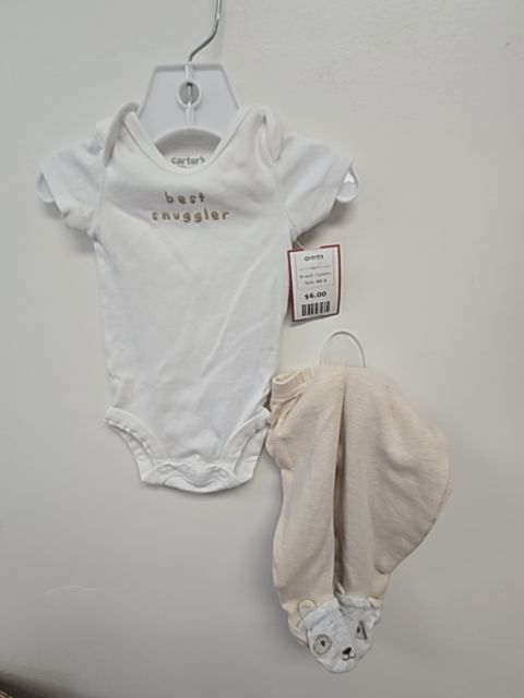 White/Brown Best Snuggler Carters Outfit, NB B